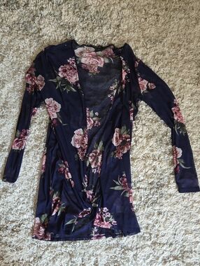 Alice Blue Navy Floral Open-Front Cardigan